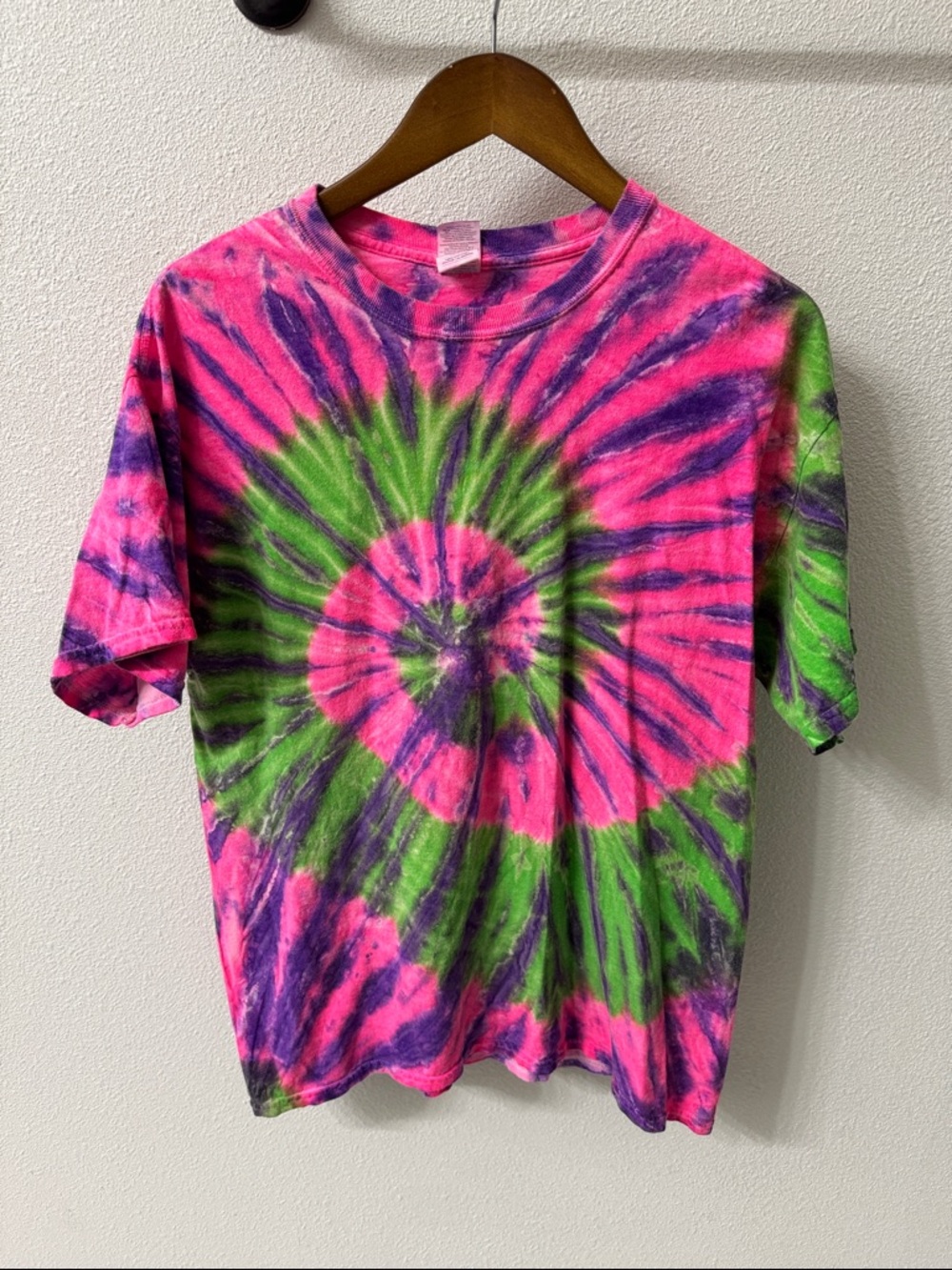 Tie-Dye Spiral Tee - Pink, Green & Purple